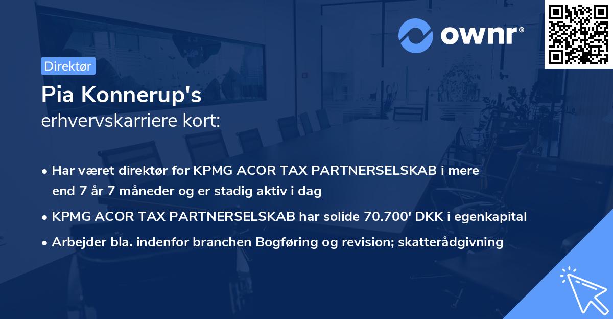 Pia Konnerup's erhvervskarriere kort