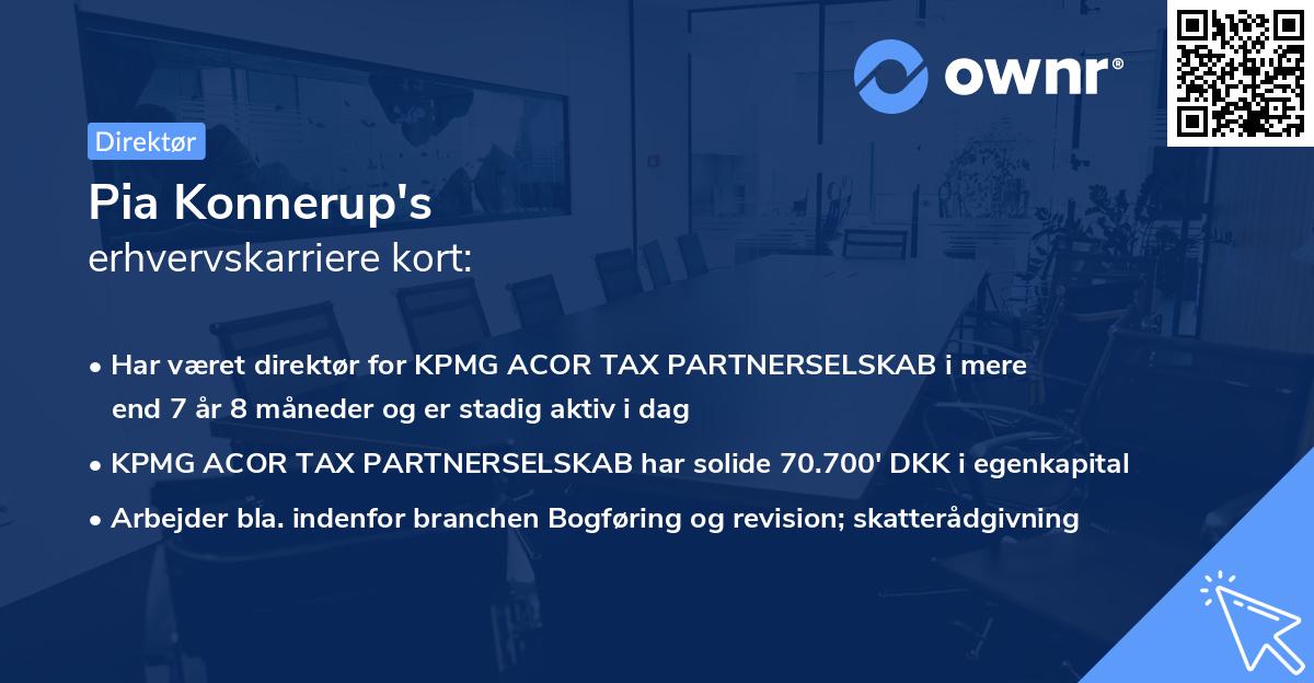 Pia Konnerup's erhvervskarriere kort