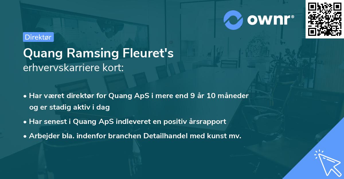 Quang Ramsing Fleuret's erhvervskarriere kort