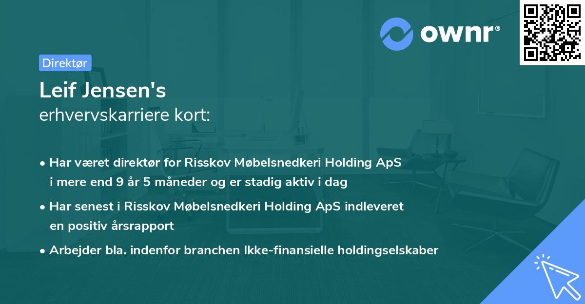 Leif Jensen's erhvervskarriere kort