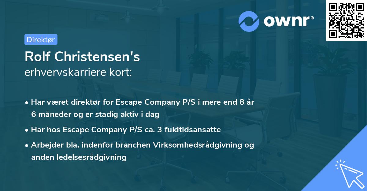 Rolf Christensen's erhvervskarriere kort