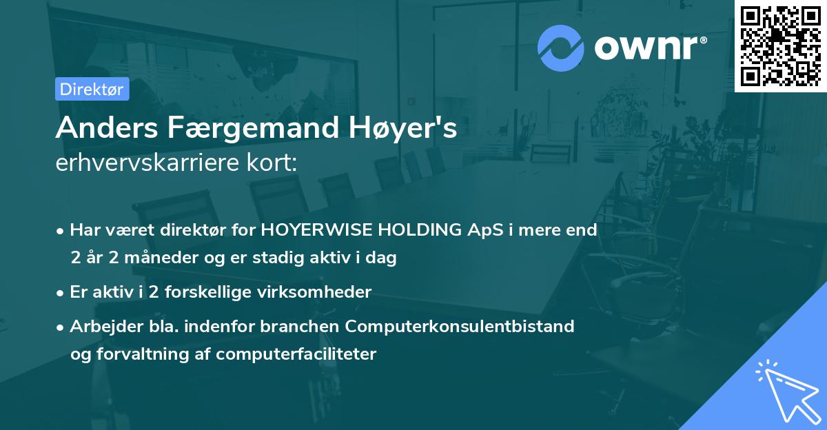 Anders Færgemand Høyer's erhvervskarriere kort