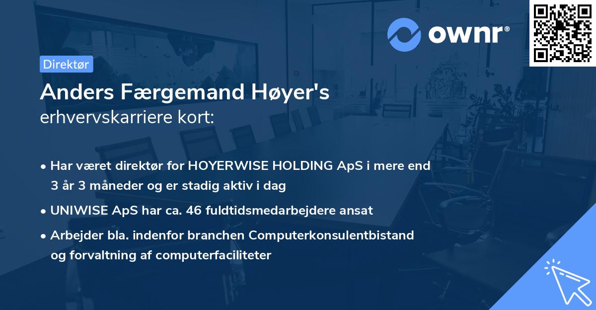 Anders Færgemand Høyer's erhvervskarriere kort