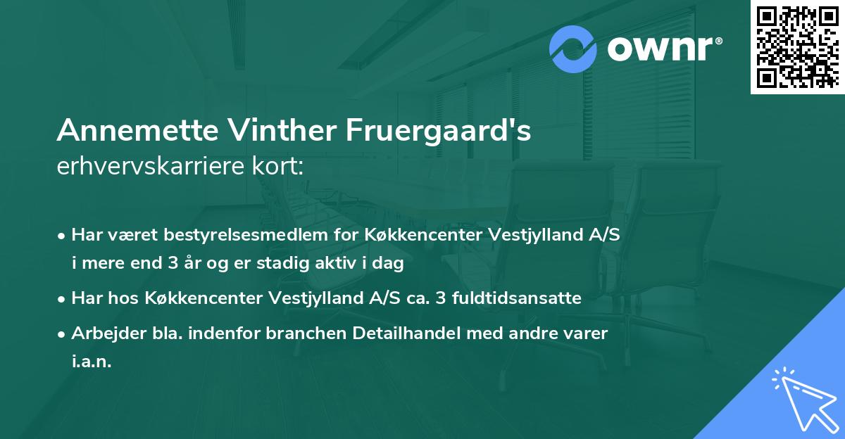 Annemette Vinther Fruergaard's erhvervskarriere kort