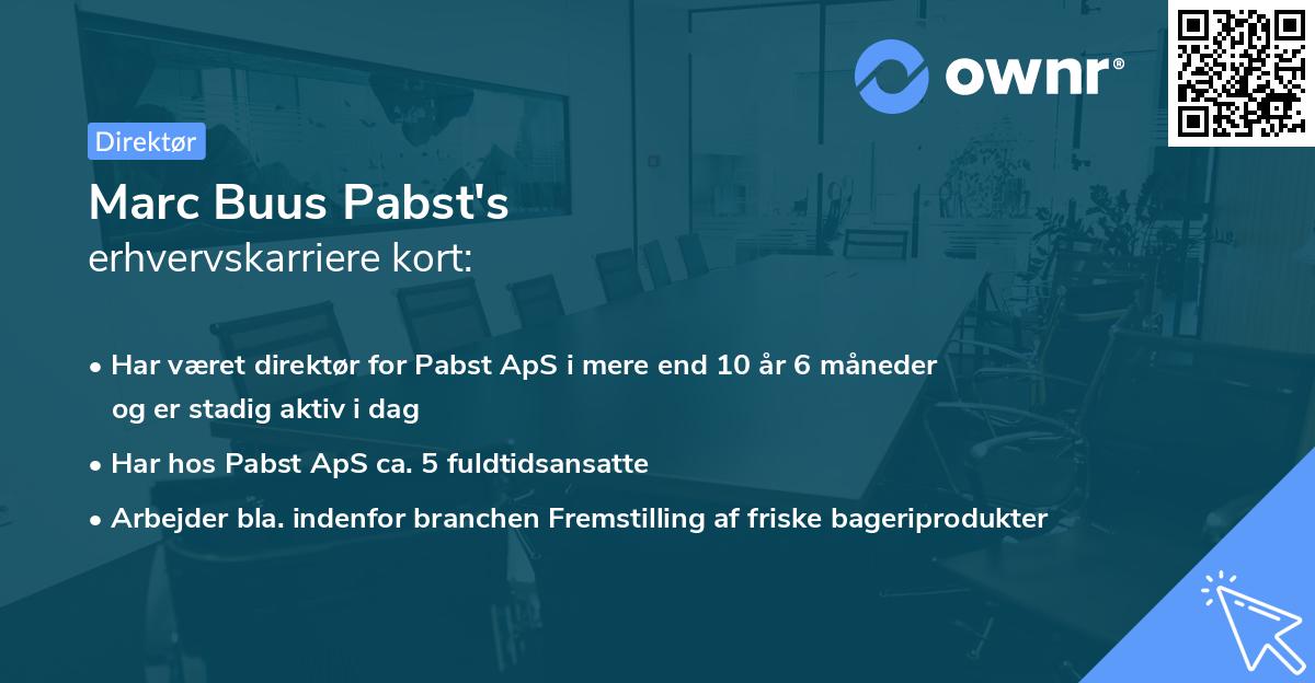 Marc Buus Pabst's erhvervskarriere kort