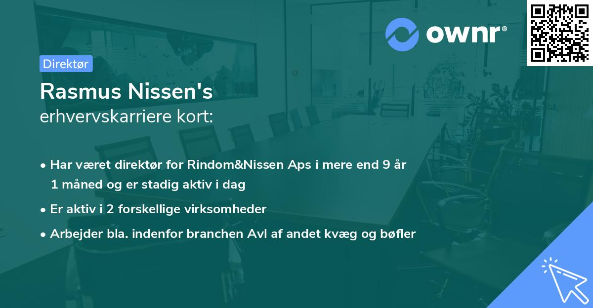 Rasmus Nissen's erhvervskarriere kort