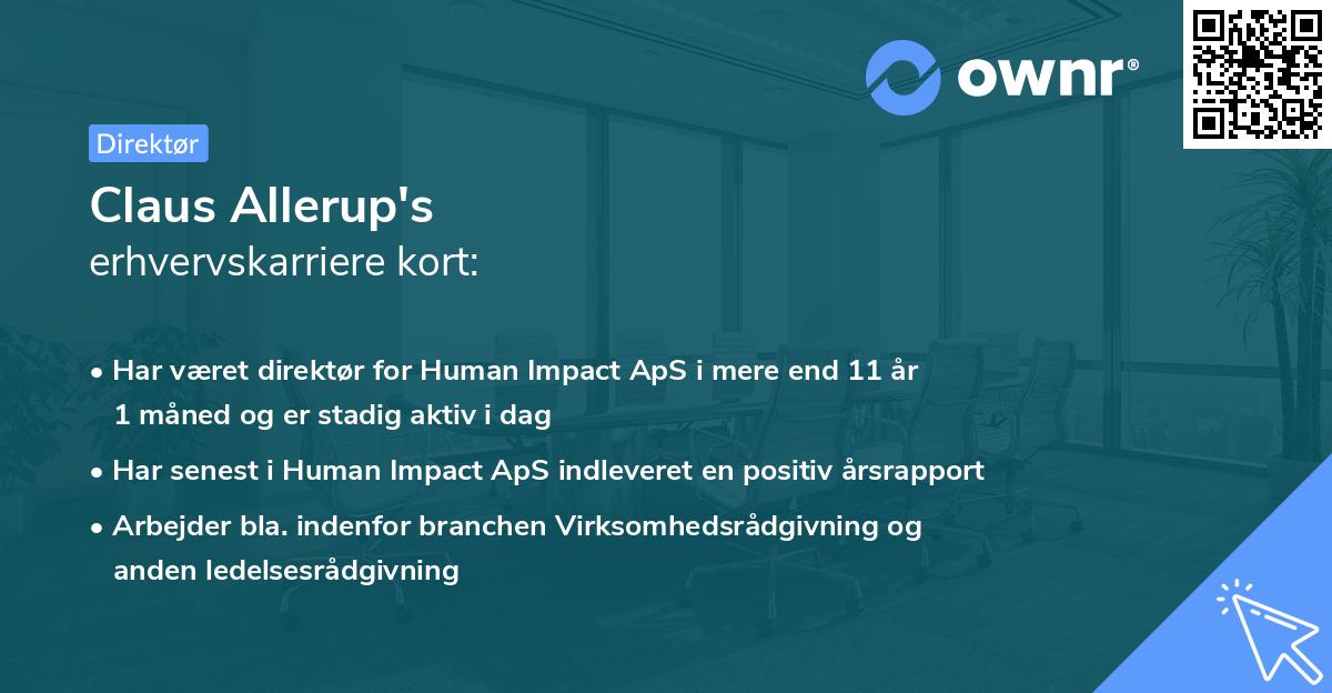 Claus Allerup's erhvervskarriere kort