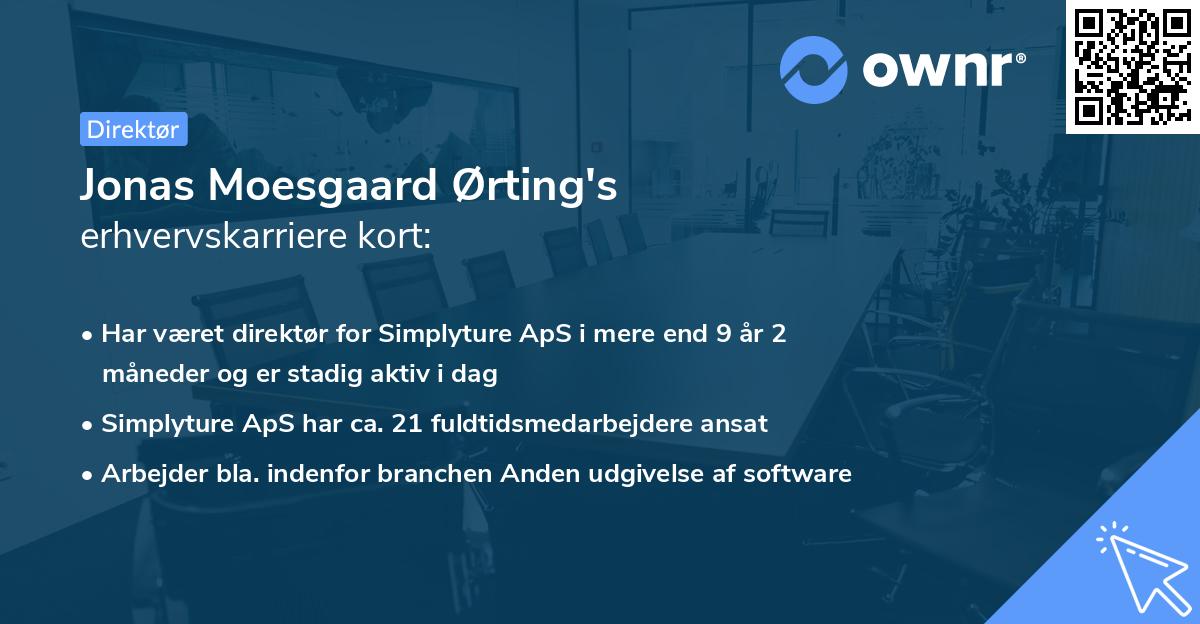Jonas Moesgaard Ørting's erhvervskarriere kort