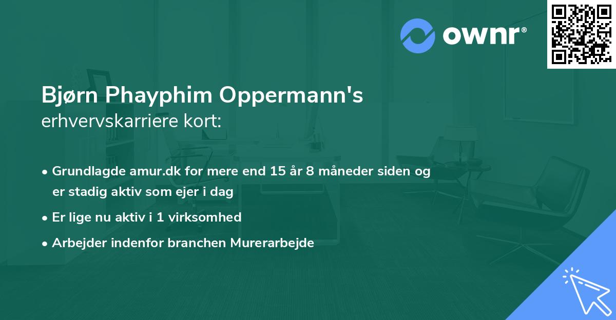 Bjørn Phayphim Oppermann's erhvervskarriere kort