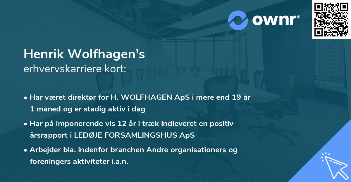 Henrik Wolfhagen's erhvervskarriere kort