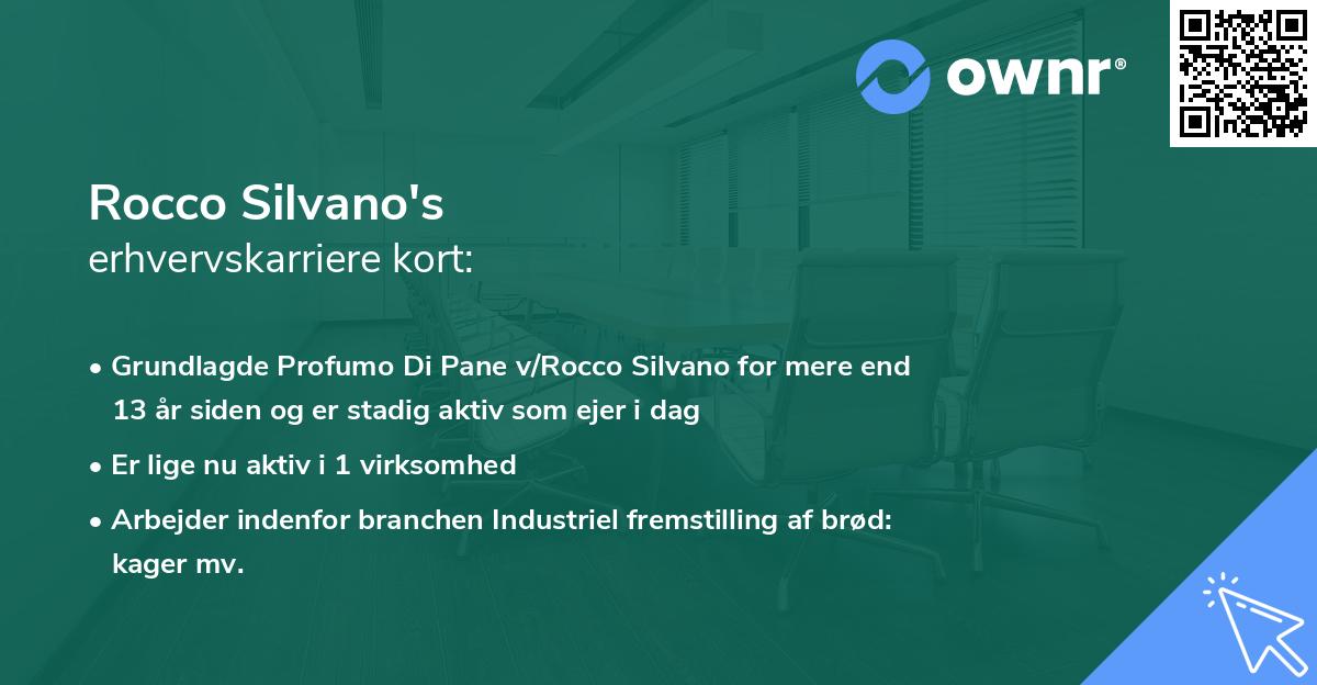 Rocco Silvano's erhvervskarriere kort