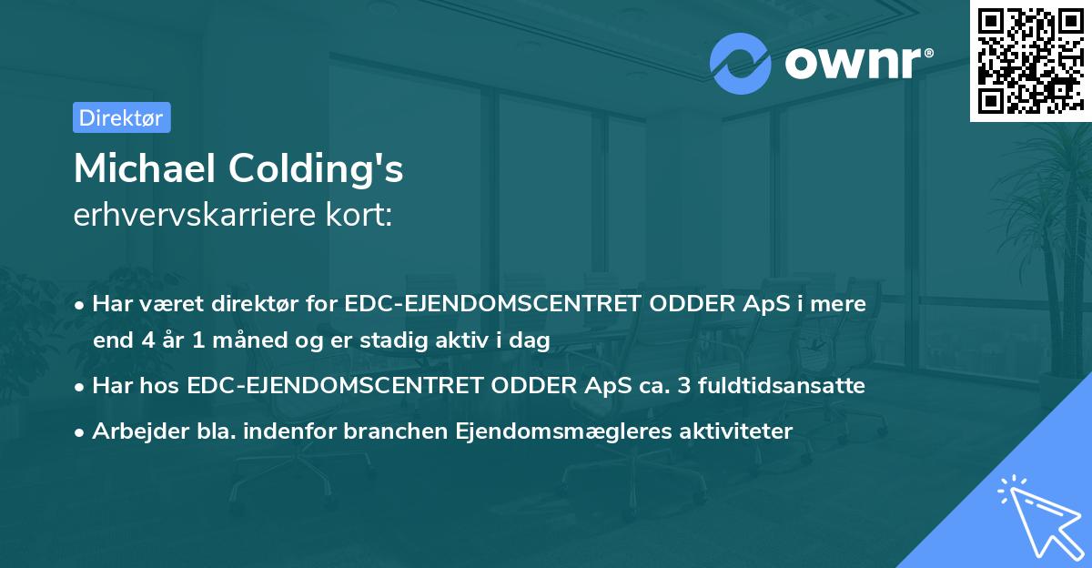 Michael Colding's erhvervskarriere kort
