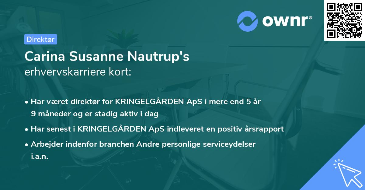 Carina Susanne Nautrup's erhvervskarriere kort