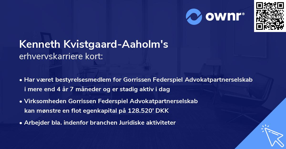 Kenneth Kvistgaard-Aaholm's erhvervskarriere kort