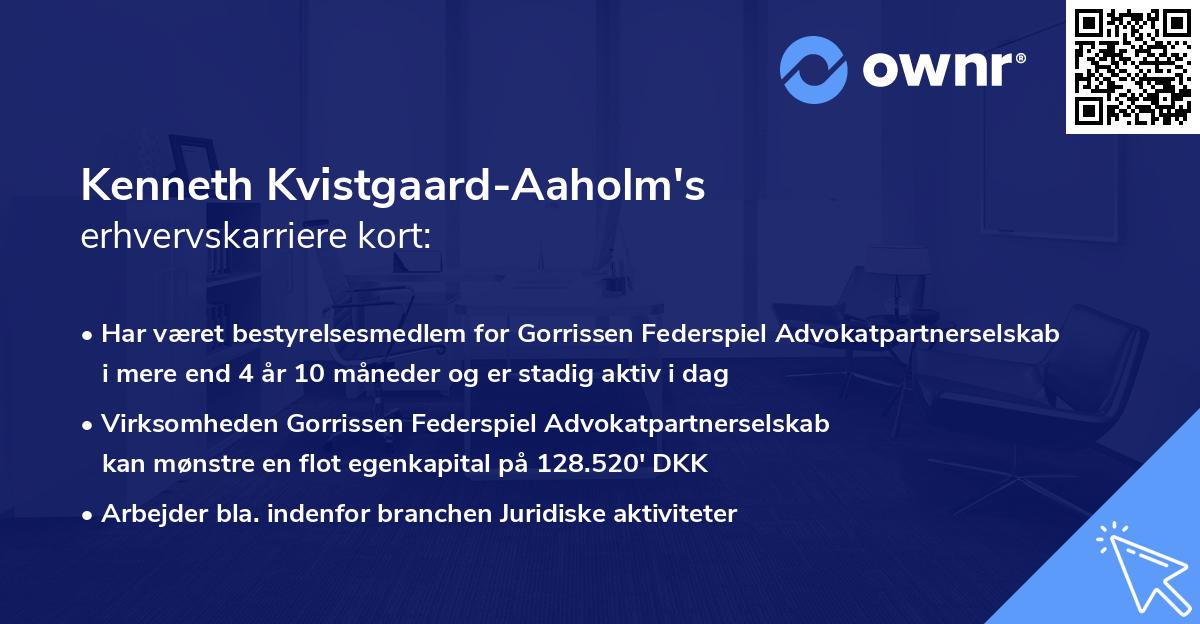 Kenneth Kvistgaard-Aaholm's erhvervskarriere kort