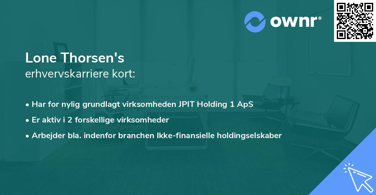 Lone Thorsen's erhvervskarriere kort