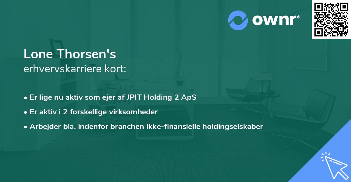 Lone Thorsen's erhvervskarriere kort