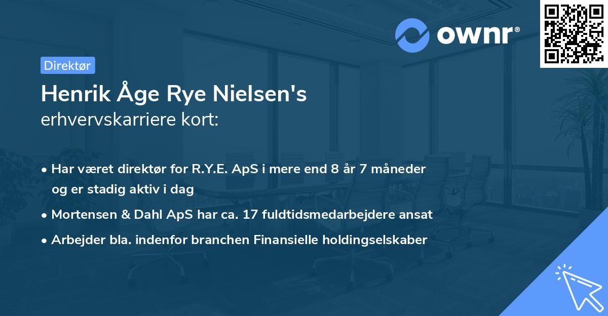 Henrik Åge Rye Nielsen's erhvervskarriere kort