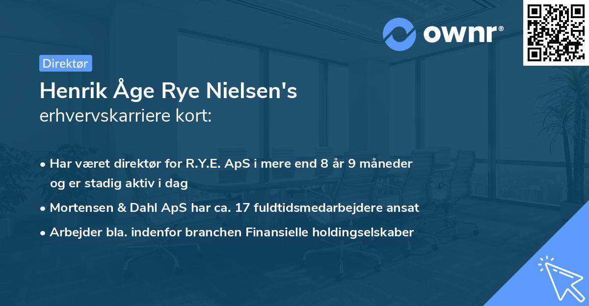 Henrik Åge Rye Nielsen's erhvervskarriere kort