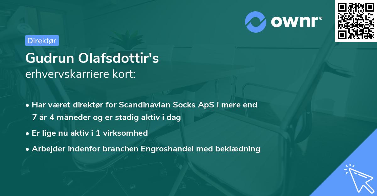 Gudrun Olafsdottir's erhvervskarriere kort