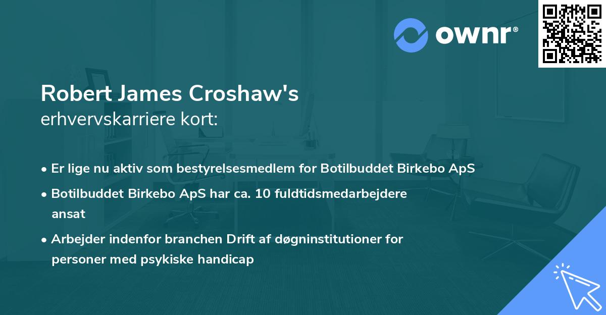 Robert James Croshaw's erhvervskarriere kort