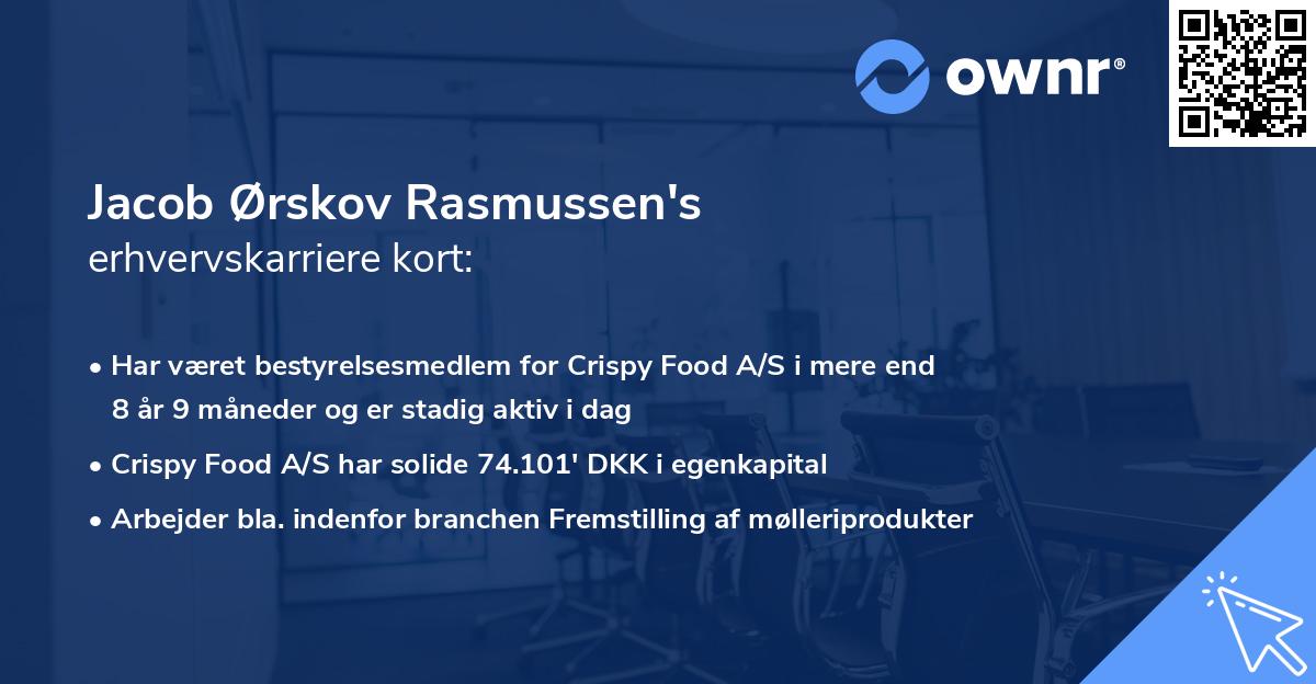 Jacob Ørskov Rasmussen's erhvervskarriere kort