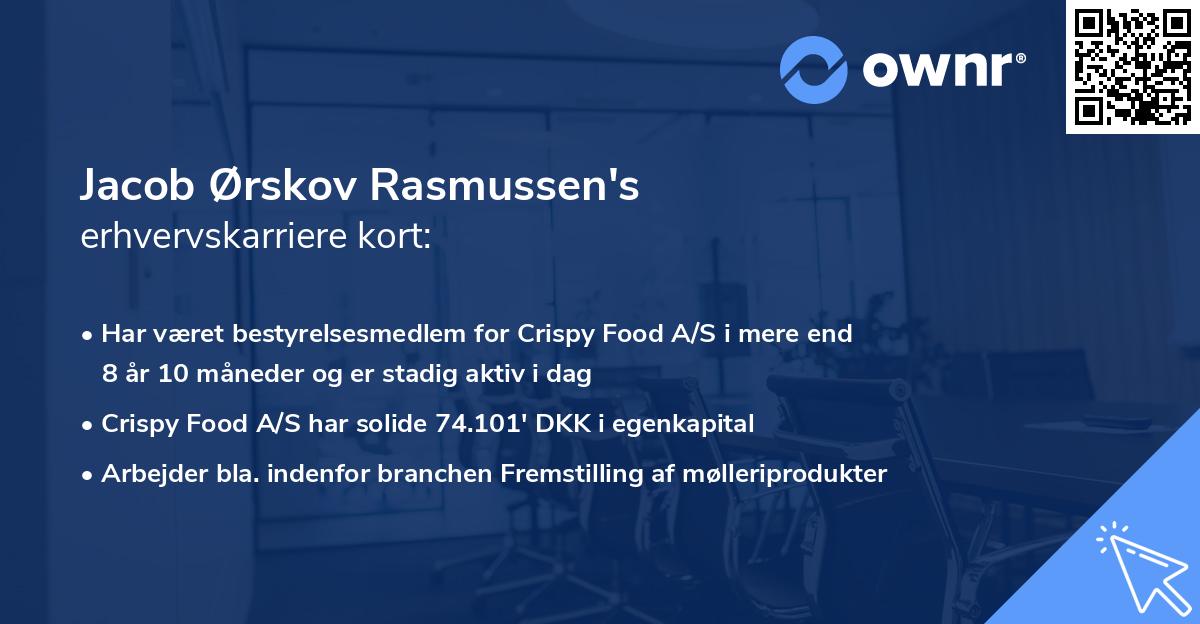 Jacob Ørskov Rasmussen's erhvervskarriere kort