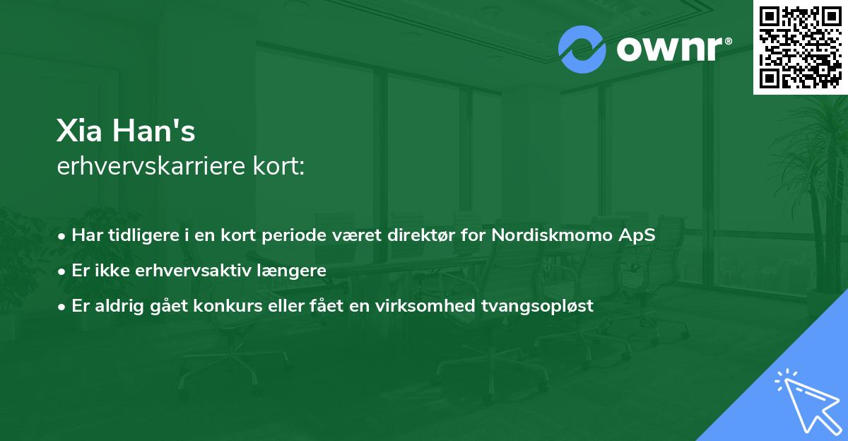 Xia Han's erhvervskarriere kort
