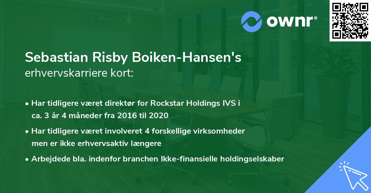 Sebastian Risby Boiken-Hansen's erhvervskarriere kort