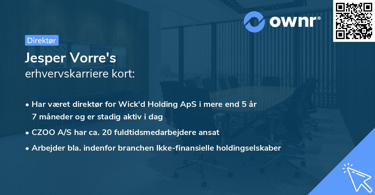 Jesper Vorre's erhvervskarriere kort