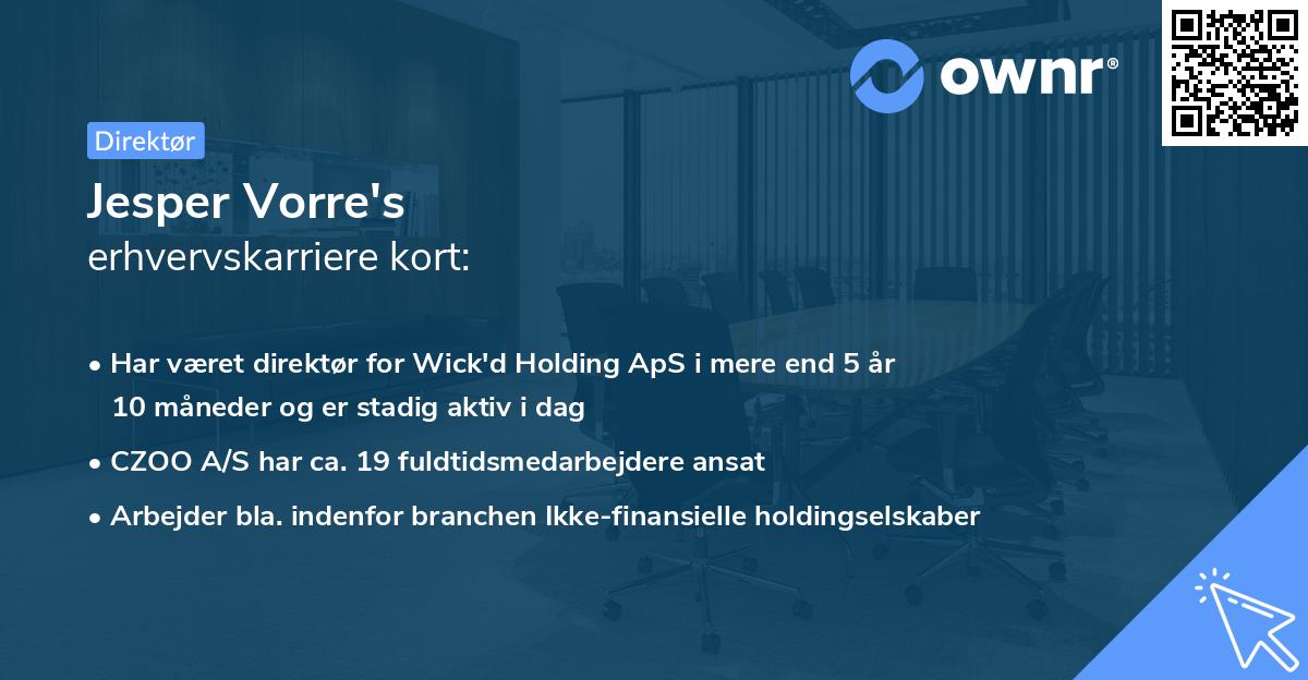 Jesper Vorre's erhvervskarriere kort