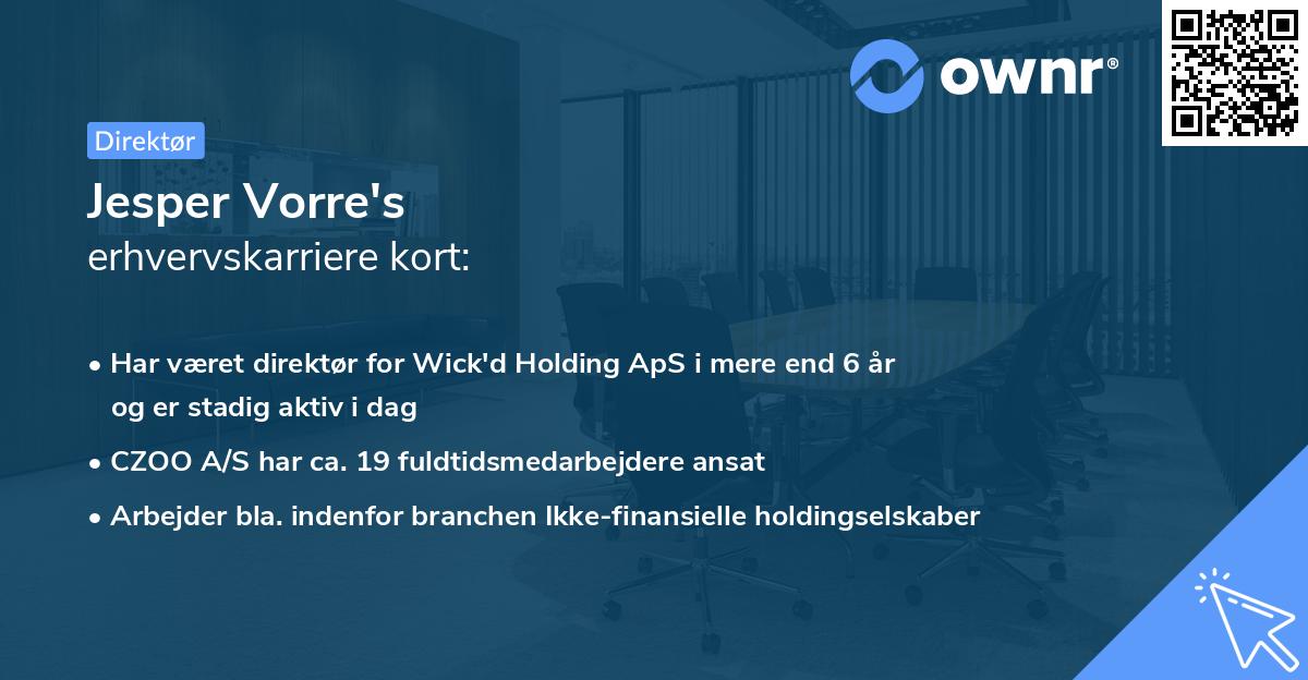 Jesper Vorre's erhvervskarriere kort