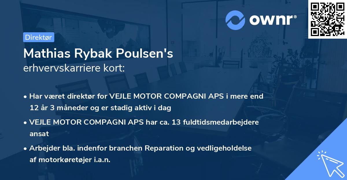 Mathias Rybak Poulsen's erhvervskarriere kort