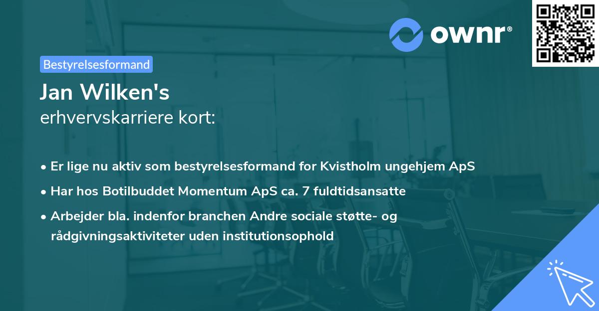 Jan Wilken's erhvervskarriere kort