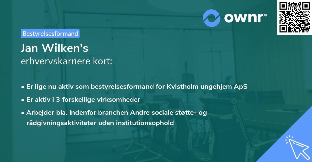 Jan Wilken's erhvervskarriere kort