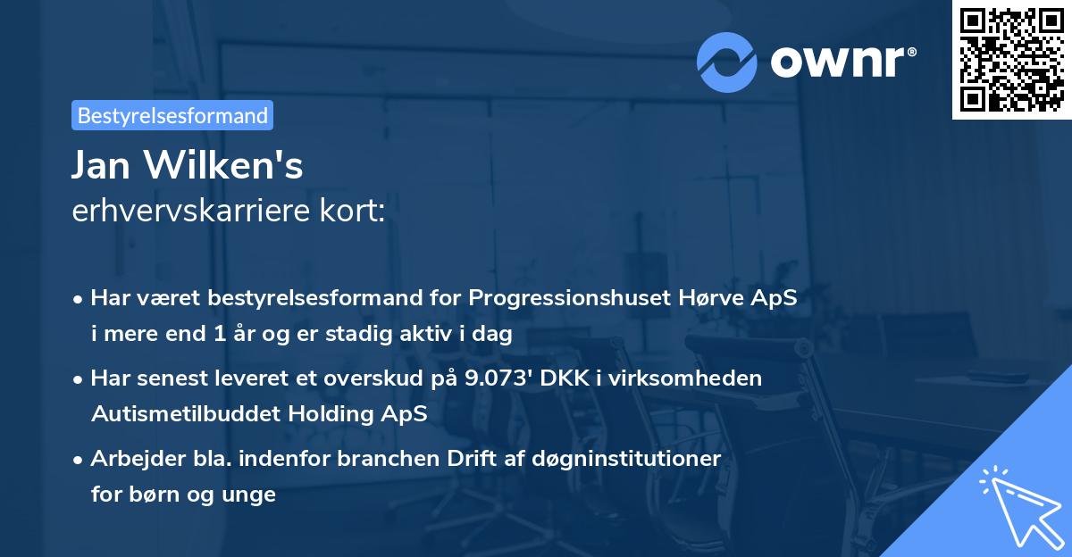 Jan Wilken's erhvervskarriere kort