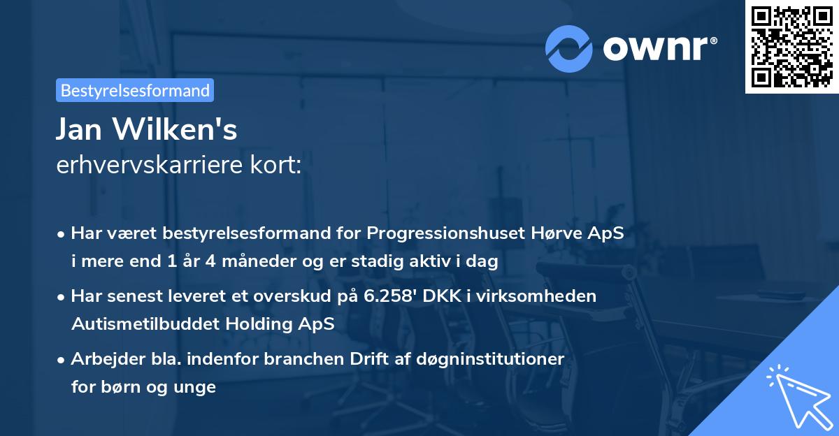 Jan Wilken's erhvervskarriere kort