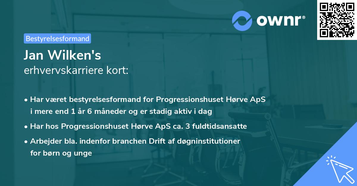 Jan Wilken's erhvervskarriere kort