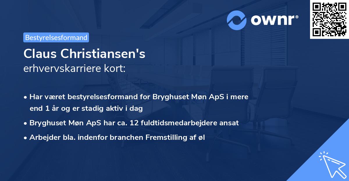 Claus Christiansen's erhvervskarriere kort