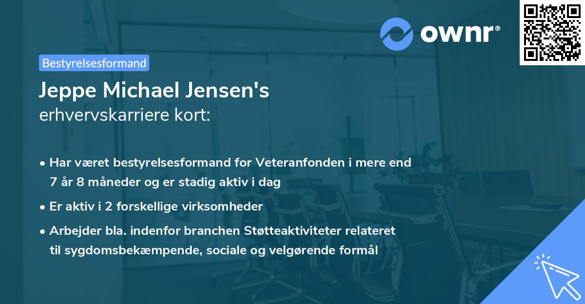 Jeppe Michael Jensen's erhvervskarriere kort