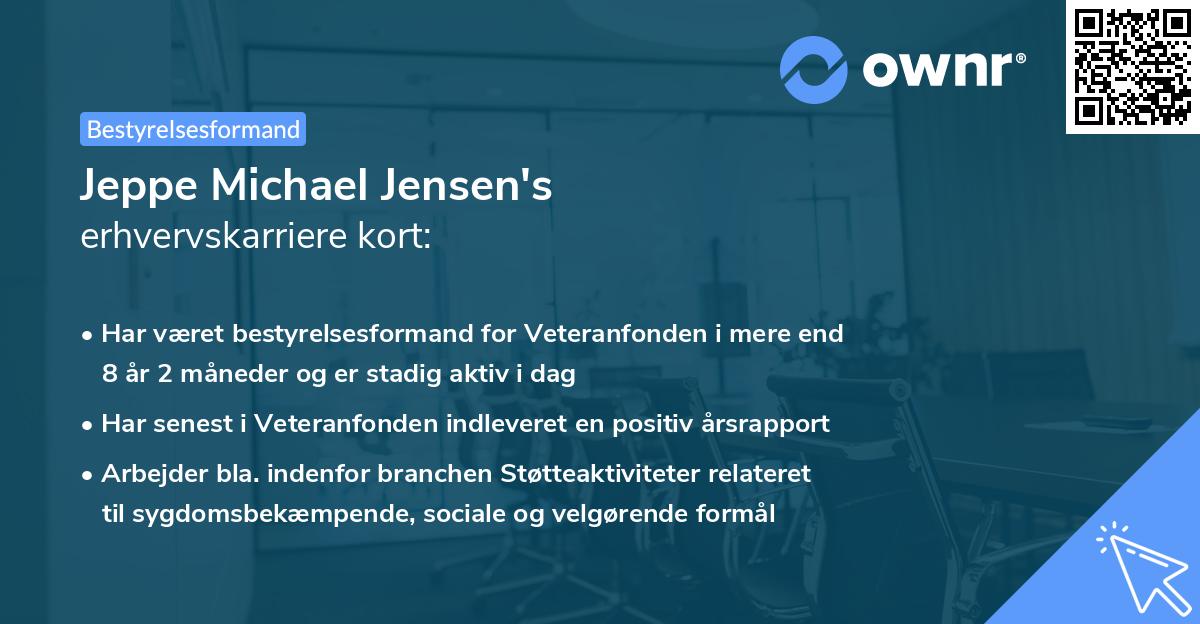 Jeppe Michael Jensen's erhvervskarriere kort