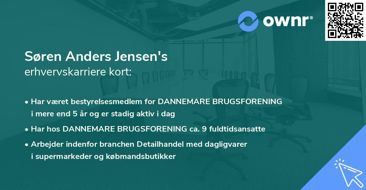Søren Anders Jensen's erhvervskarriere kort