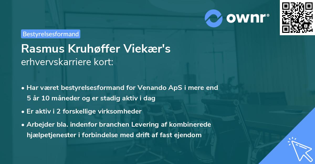 Rasmus Kruhøffer Viekær's erhvervskarriere kort