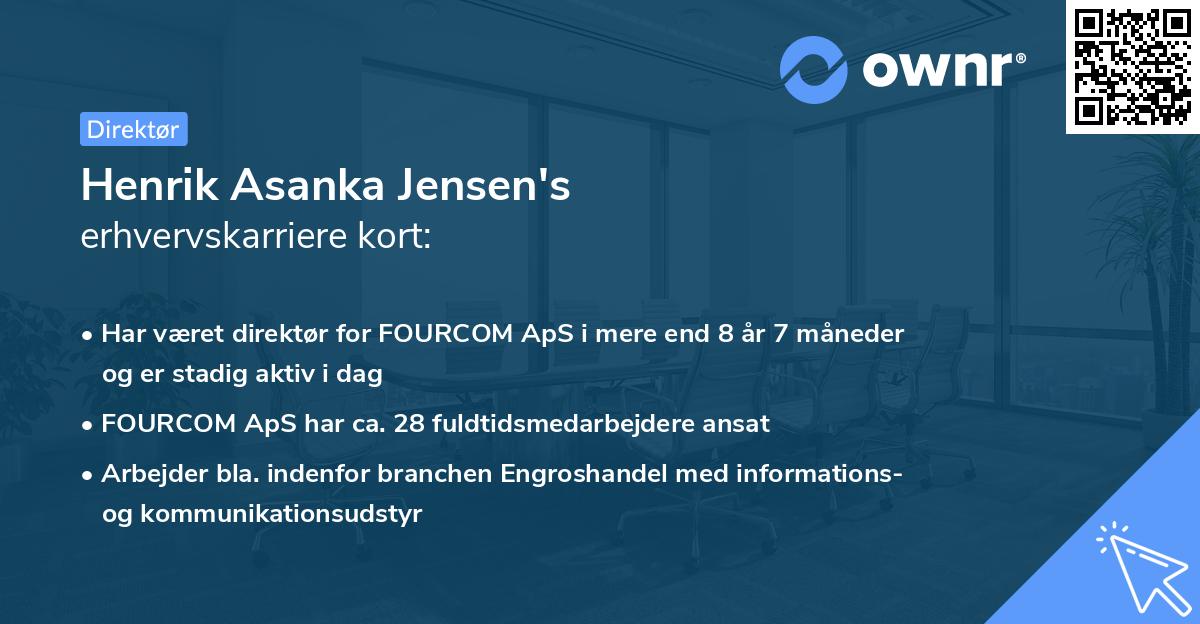 Henrik Asanka Jensen's erhvervskarriere kort