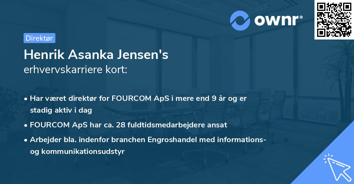 Henrik Asanka Jensen's erhvervskarriere kort
