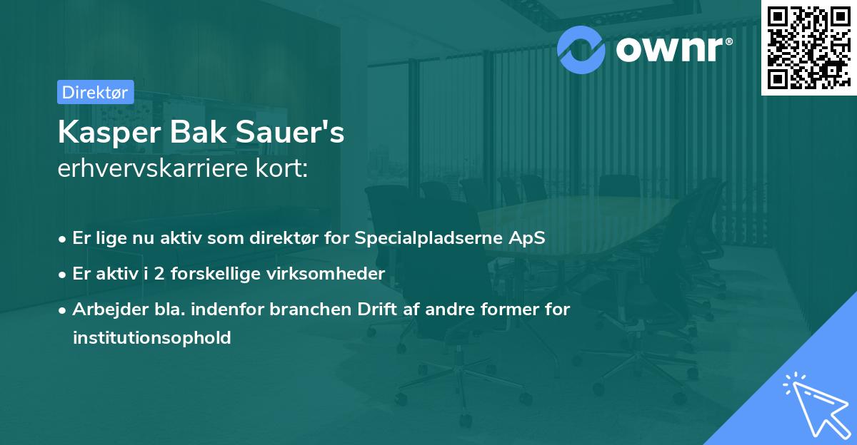 Kasper Bak Sauer's erhvervskarriere kort