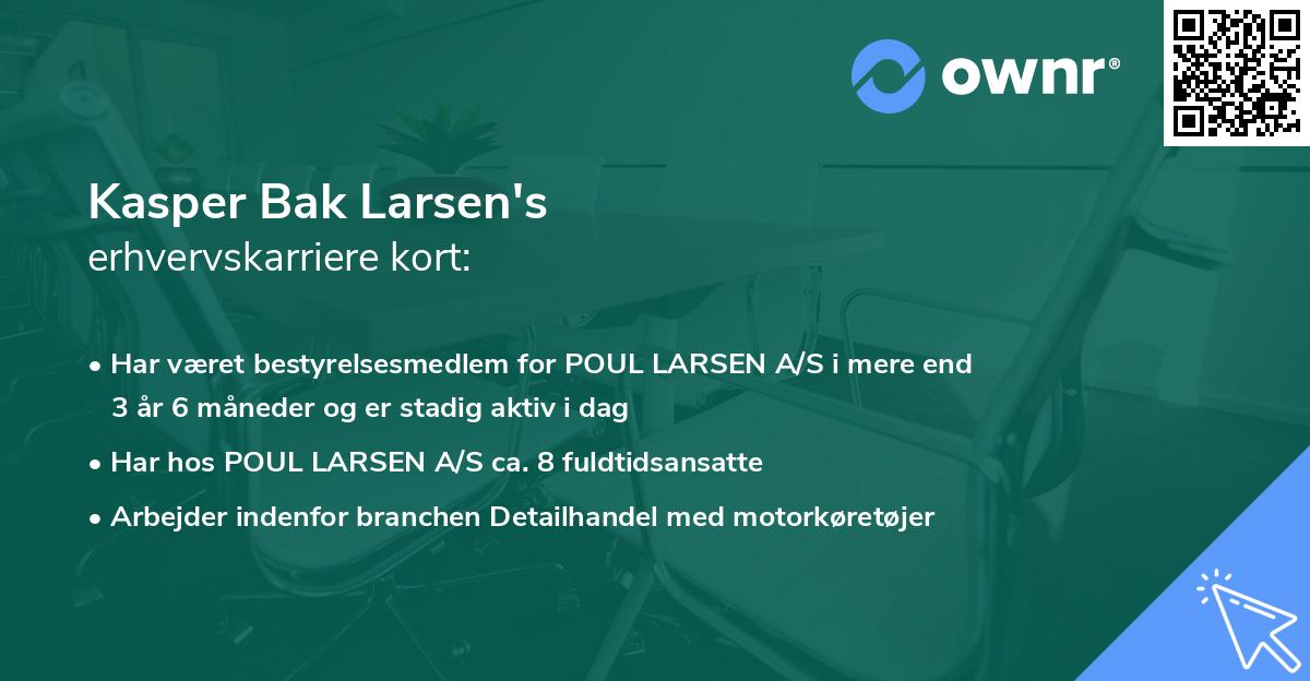 Kasper Bak Larsen's erhvervskarriere kort