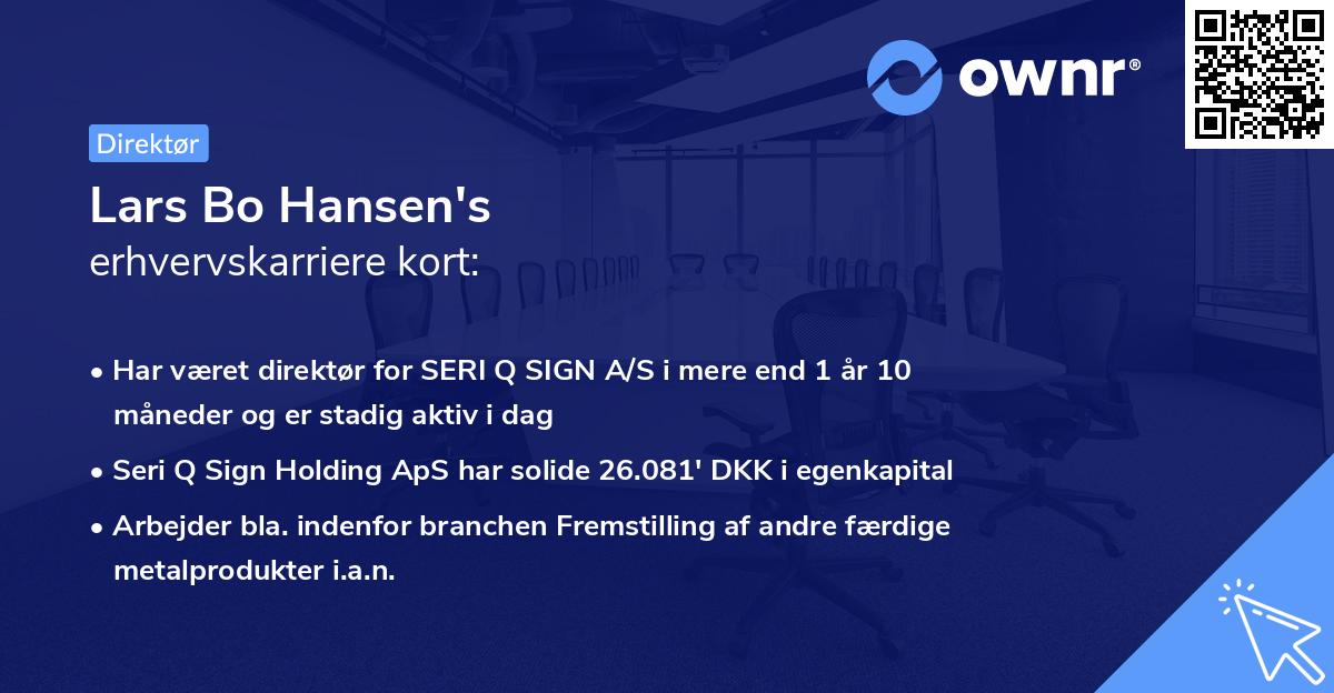 Lars Bo Hansen's erhvervskarriere kort
