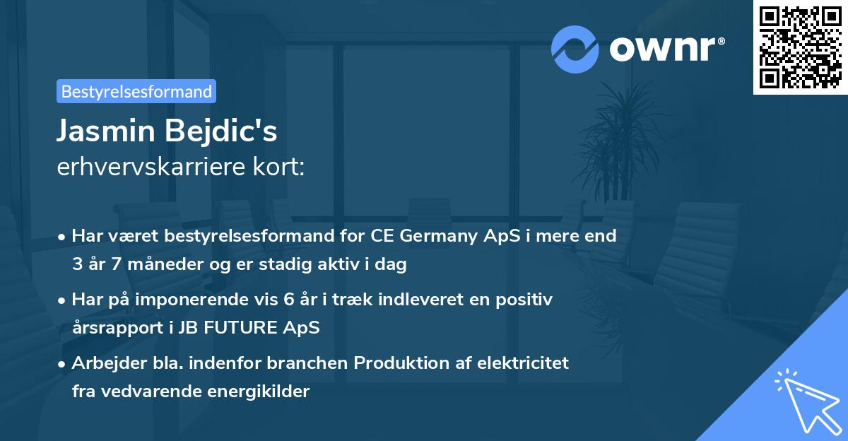 Jasmin Bejdic's erhvervskarriere kort