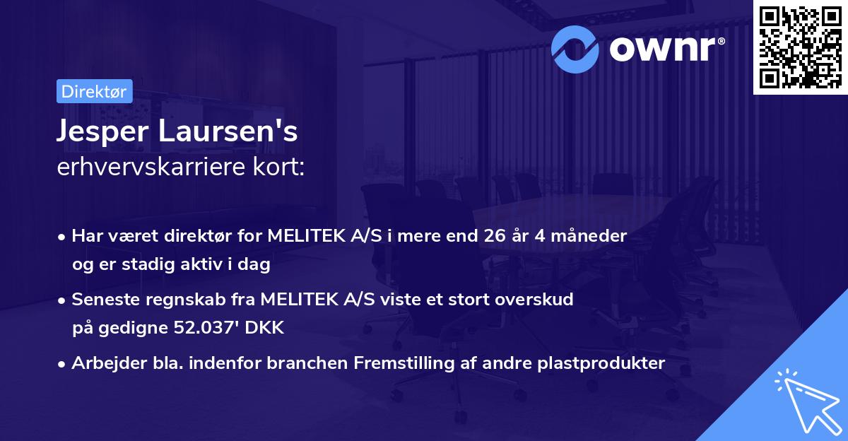 Jesper Laursen's erhvervskarriere kort